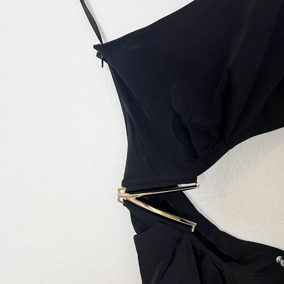 Elisabetta Franchi One Shoulder Cut-Out Mini Dress - Picture 3 of 9